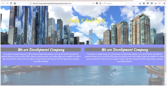 make parallax website animation which is responsive using Bootstrap, HTML and CSS