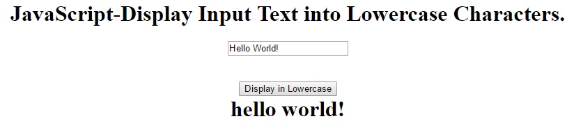 JavaScript Display Input Text Into Lowercase