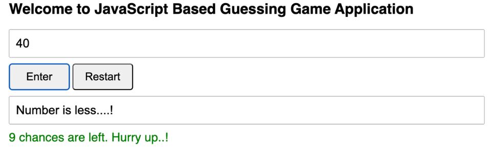 Number Guessing Game | Output Step 2