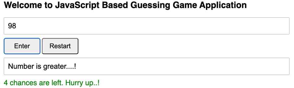 Number Guessing Game | Output Step 3