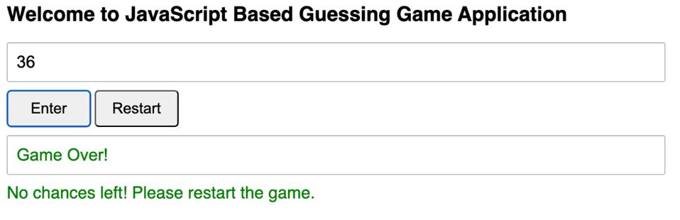 Number Guessing Game | Output Step 5