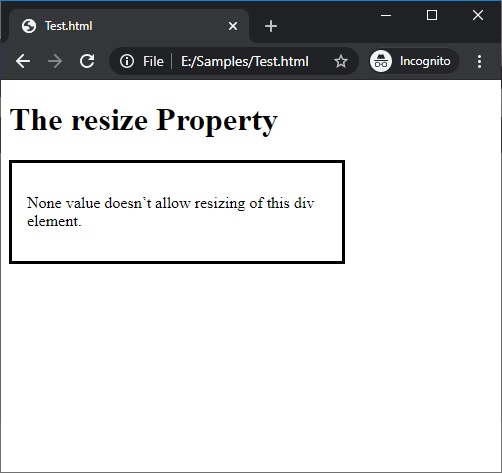 The resize Property in CSS