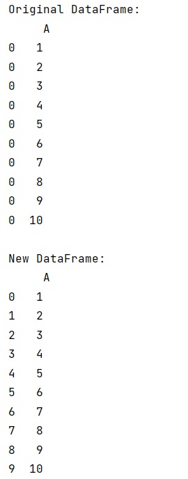 Python Changing Row Index Of Pandas Dataframe