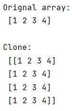 Python - 'Cloning' row or column vectors