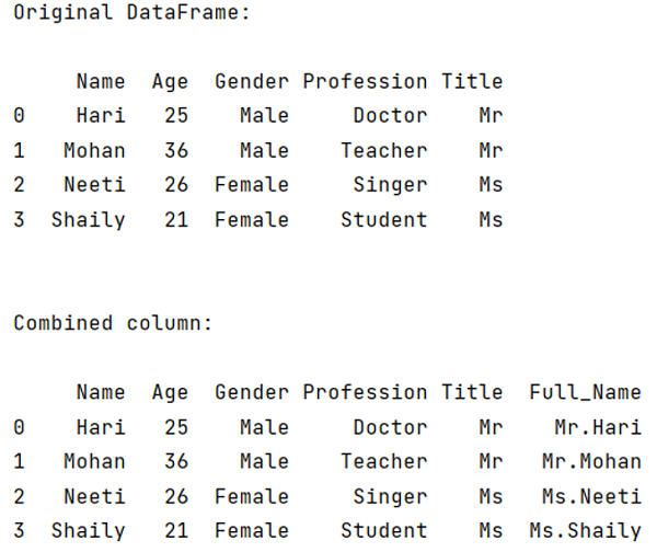 Combine Two Columns Of Text In Pandas Dataframe Catalog Library