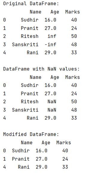 How To Drop Infinite Values From DataFrames In Pandas 