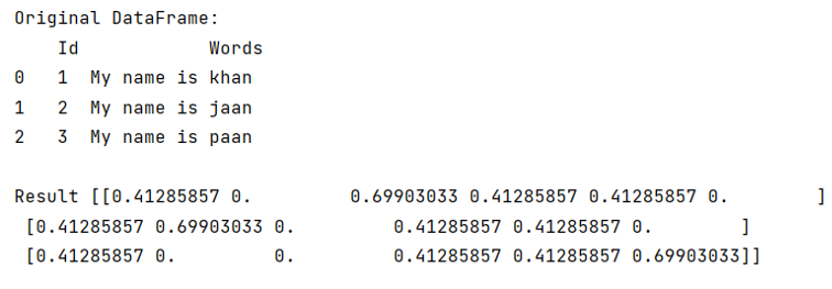 Python How To Get Tfidf With Pandas Dataframe 